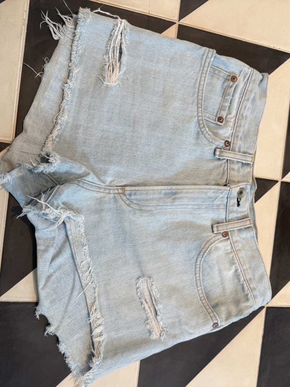 rag & bone Light Blue mid rise Denim shorts Jeans size 27